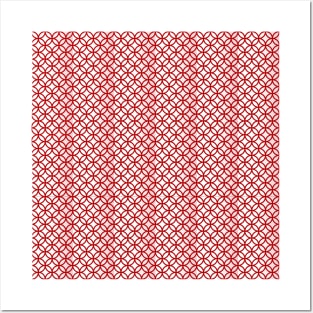 Geometric red christmas abstract pattern Posters and Art